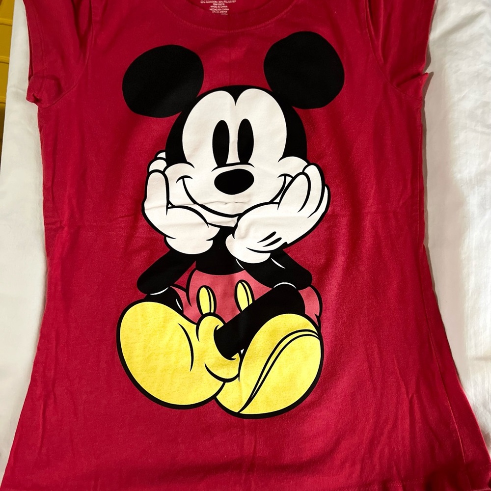 Disney Red Mickey Mouse T Shirt Youth Large